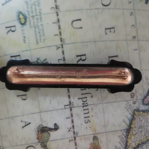 ❤️Antique 14k Seed Pearl Black Onyx Mourning Pin Victorian Brooch 16 Grams